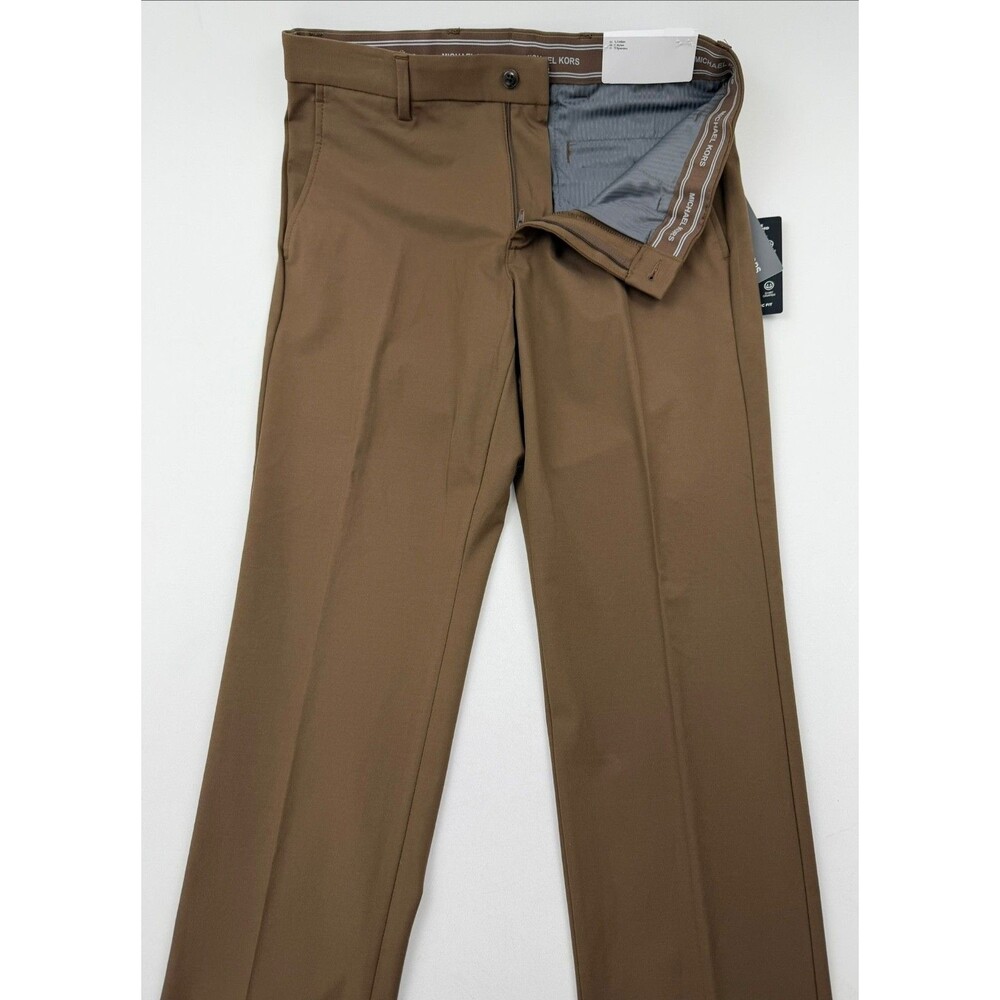 $95 NEW MICHAEL KORS Mens 38x32 Light Brown Bedford Trousers/Dress Pants/Slacks - Picture 5 of 6